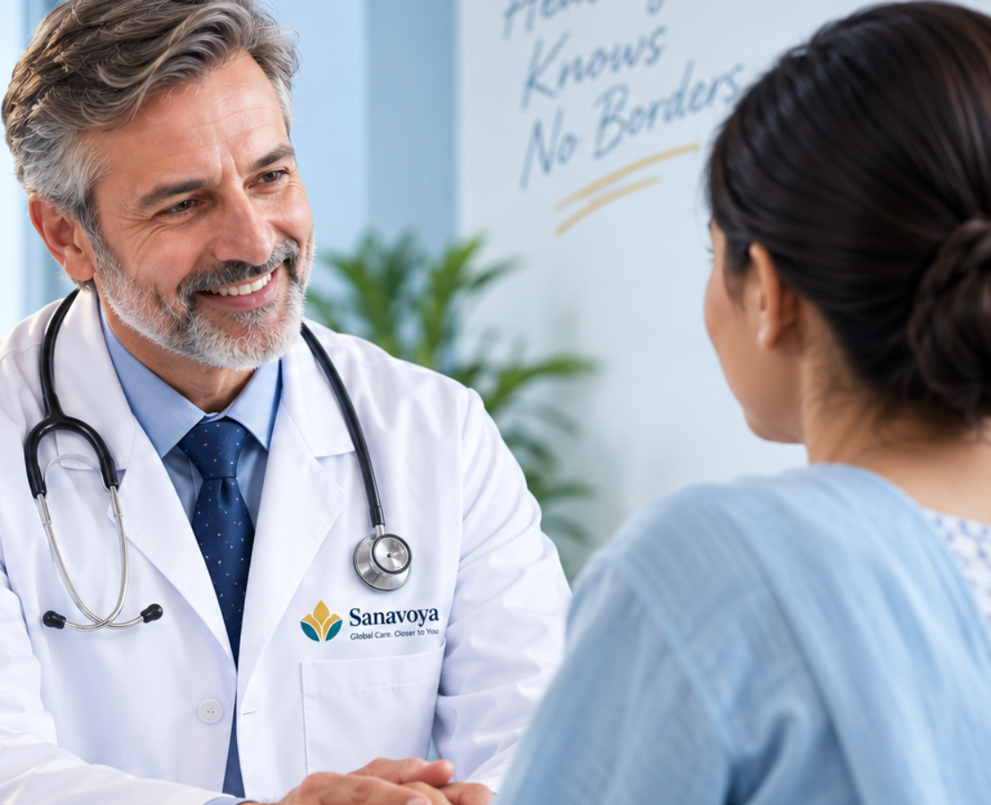 Doctor speaking with an international patient